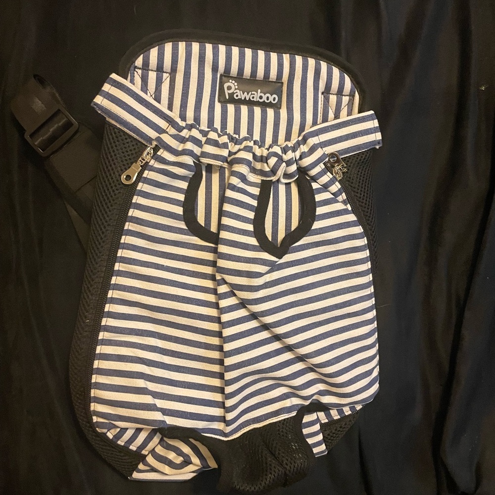 Pawaboo Blue and White Striped Kids Backpack